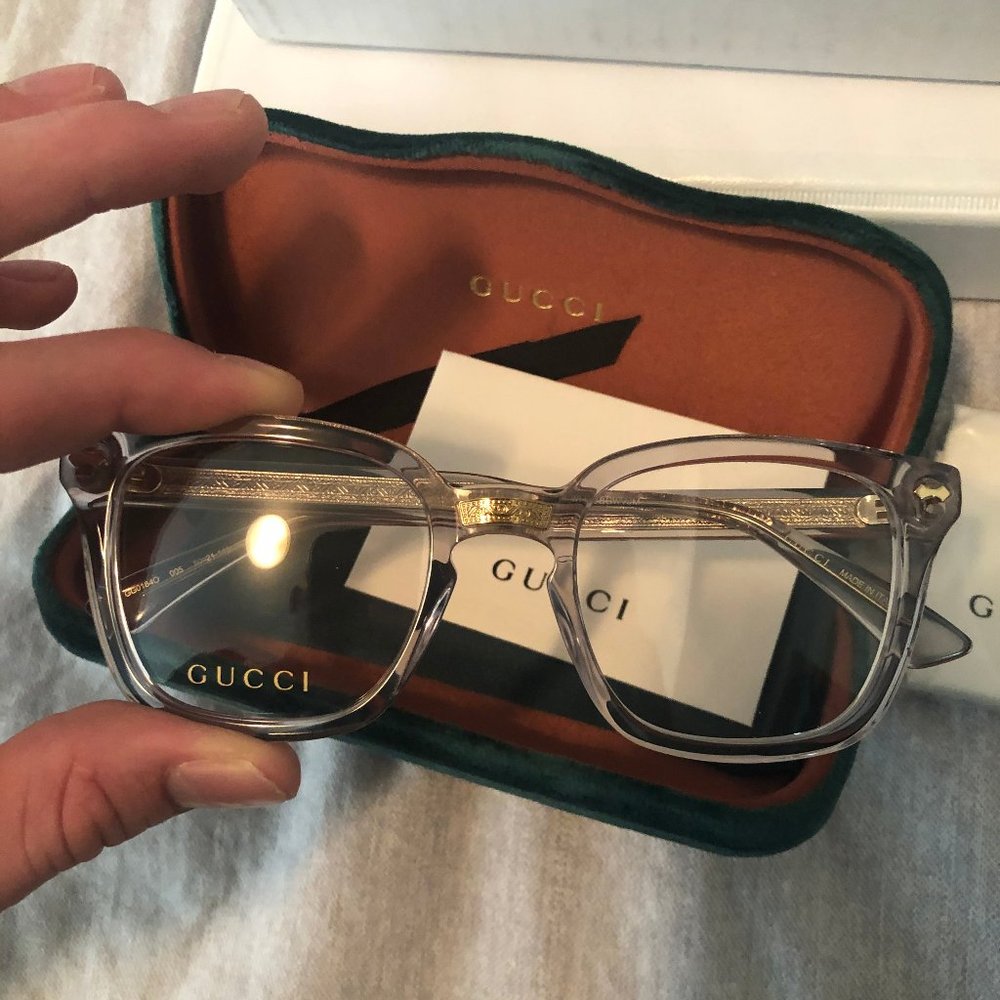 Authentic Gold/Clear Gucci Eyeglasses